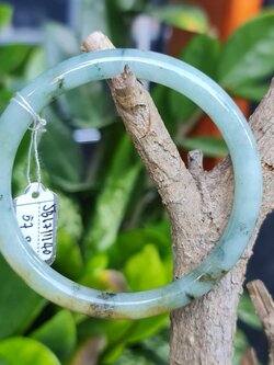 JB6711140 หยก พม่า แท้ Jade กำไลหยก 57.8 มม. (Jadeite bracelet) พม่า (Myanmar)