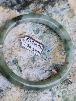 JT6711190 หยก พม่า แท้ Jade กำไลหยก (Jadeite bracelet) พม่า (Myanmar) 59.3 มม.