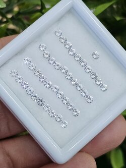 พลอย ขาว ไวท์ แซฟไฟร์ White Sapphire 41 เม็ด 3.06 กะรัต (Cts.)พลอยแท้ อัญมณีมงคลประจําวันเกิด เครื่องประดับพลอย