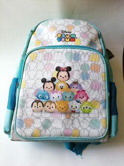 กระเป๋าเป้ pvc สีฟ้า พิมพ์ลาย ดิสนีย์ซูมๆ Tsum Tsum**ของใหม่ มีคราบบริเวณpvc สีฟ้า ตามภาพของแท้ มีป้าย ขนาด กว้าง 30สูง 40 ลึก 12 ซม.