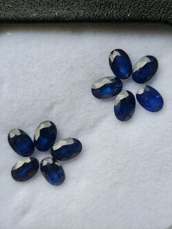 พลอย ไพลิน blue sapphire 6.41 กะรัต (Cts.) 10 เม็ด (Pcs.) พลอยแท้ อัญมณีมงคลประจําวันเกิด เครื่องประดับพลอย