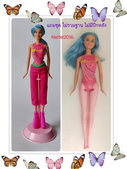 ตุ๊กตาบาร์บี้ **มีตำหนิ โปรดดูทุกภาพ ,ไม่มีปีกหลัง*** คอหมุนได้ปกติแต่พับลงไม่ได้ ,ตุ๊กตาหน้าสวยผมสีฟ้าใส่ชุดบัลเล่ต์ขาสีชมพู Mattel Indonesia 2016