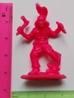 ตุ๊กตุ่น แอ๊นท์ 4" มีฐาน Ants ตุ๊กตุ่นพลาสติกสีชมพูสะท้อนแสงตัวแข็ง 'อาปาเช่ อินเดียแดง'