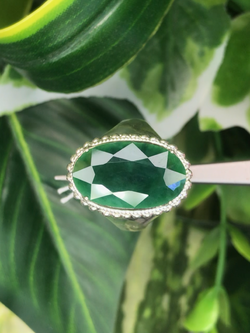 หยก พม่า แท้ Jade แหวนหยก 翡翠戒指 (Jadeite ring) ดิบ (Size) 58 ไม่ผ่านการปรับปรุง (Type A) พม่า (Myanmar)