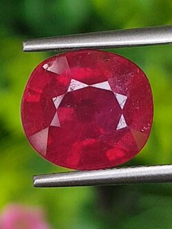 พลอย ทับทิม (Ruby Sapphire) 6.68 กะรัต (Cts.) พลอยแท้ อัญมณีมงคลประจําวันเกิด เครื่องประดับพลอย