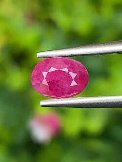 พลอย ทับทิม พม่า (Burmese Ruby Sapphire) 1.06 กะรัต พลอยแท้ อัญมณีมงคลประจําวันเกิด เครื่องประดับพลอย