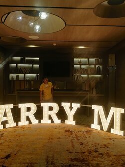 อักษรไฟปิงปอง สูง 120 cm ''Marry Me