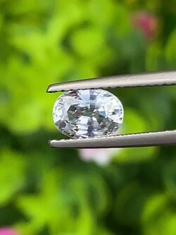 พลอย ขาว ไวท์ แซฟไฟร์ White Sapphire 1.15 กะรัต (Cts.) พลอยแท้ อัญมณีมงคลประจําวันเกิด เครื่องประดับพลอย