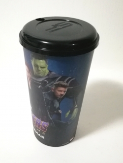 แก้วน้ำโรงหนัง ลาย มาร์เวล "Avenger End Game", Movie glass bottle, Marvel 'Avengers "End Game" printed on