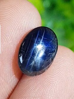 พลอย ไพลิน สตาร์ แซฟไฟร์ Blue Star Sapphire 3.11 กะรัต (Cts.) ดิบ Unheated พร้อมใบเซอร์ พลอยแท้ อัญมณีมงคลประจําวันเกิด เครื่องประดับพลอย