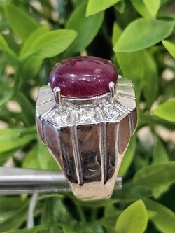 แหวน พลอย ทับทิม (Size) 60 Ruby Sapphire Ring