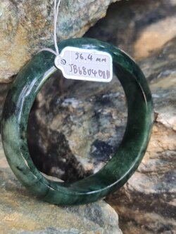JB6804011 หยก พม่า แท้ Jade กำไลหยก 56.4 มม. (Jadeite bracelet) พม่า (Myanmar)