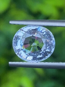 พลอย ไพลิน blue sapphire 3.19 กะรัต(Cts.) ดิบ (Unheated ) พลอยแท้ อัญมณีมงคลประจําวันเกิด เครื่องประดับพลอย