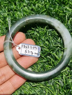 JB6711071 หยก พม่า แท้ Jade กำไลหยก 53.7 มม. (Jadeite bracelet) พม่า (Myanmar)