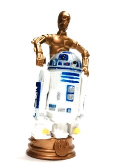 ฟิกเกอร์ยางตัน 3นิ้ว ตัวหมากรุก R2D2 และ C3PO หุ่นคู่จากสตาร์วอส์3ไตรภาค ขนาดตามภาพ สภาพดีมีรอยบ้าง