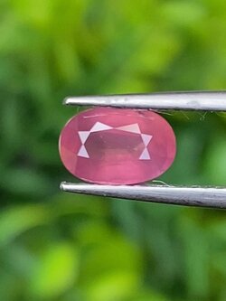 พลอย ทับทิม Ruby sapphire 1.03 กะรัต (Cts) ดิบ Unheated พลอยแท้ อัญมณีมงคลประจําวันเกิด เครื่องประดับพลอย