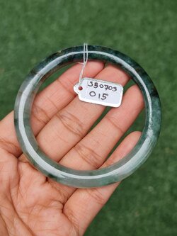 JB0703-015 หยก พม่า แท้ Jade กำไลหยก (Jadeite bracelet) พม่า (Myanmar) 58.9 มม.