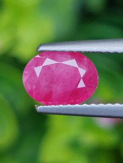 พลอย ทับทิม พม่า (Burmese Ruby Sapphire) 1.46 กะรัต พลอยแท้ อัญมณีมงคลประจําวันเกิด เครื่องประดับพลอย