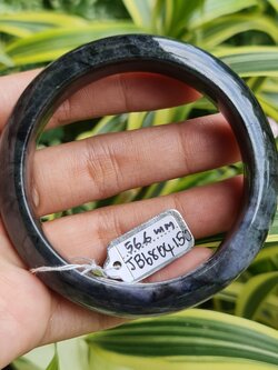 JB6804150 หยก พม่า แท้ Jade กำไลหยก 56.6 มม. (Jadeite bracelet) พม่า (Myanmar)