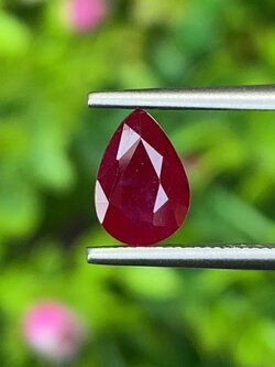 พลอย ทับทิม พม่า (Burmese Ruby Sapphire) 1.47 กะรัต พร้อมใบเซอร์ พลอยแท้ อัญมณีมงคลประจําวันเกิด เครื่องประดับพลอย