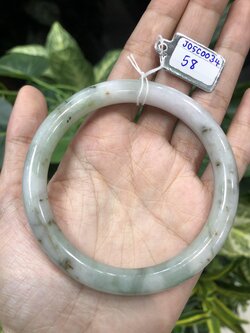J05C0034 หยก พม่า แท้ Jade กำไลหยก 58 มม. (Jade bracelet) พม่า (Myanmar)