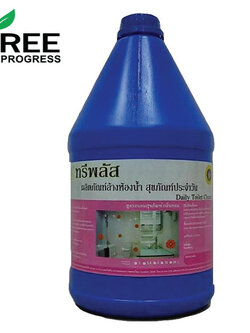 น้ำยาล้างห้องน้ำ สีฟ้า สูตรพรีเมี่ยม กลิ่นหอม ไม่กัดร่องยาแนว กลิ่นไม่ฉุน (Toilet Cleaner) ทรีพลัส 3.8 / 20 ลิตร