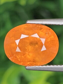 พลอย สเปสซาร์ไทต์ Spessartite Garnet 9.05 กะรัต Cts. *สีพิเศษ ส้ม FANTA พร้อมใบเซอร์ GFCO พลอยแท้ อัญมณีมงคลประจําวันเกิด เครื่องประดับพลอย
