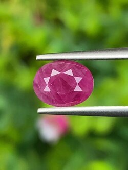 พลอย ทับทิม พม่า (Burmese Ruby Sapphire) 1.29 กะรัต พลอยแท้ อัญมณีมงคลประจําวันเกิด เครื่องประดับพลอย
