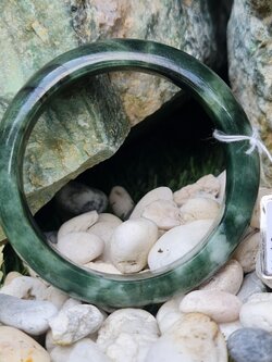 JB6804107 หยก พม่า แท้ Jade กำไลหยก 56.4 มม. (Jadeite bracelet) พม่า (Myanmar)