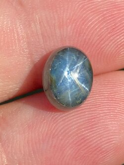 พลอย ไพลิน สตาร์ แซฟไฟร์ Blue Star Sapphire 5.87 กะรัต (Cts.) ดิบ Unheated พร้อมใบเซอร์ พลอยแท้ อัญมณีมงคลประจําวันเกิด เครื่องประดับพลอย