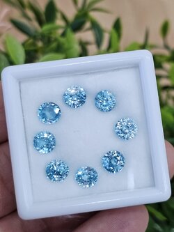 พลอย เพทาย Natural Zircon 11.50 กะรัต (Cts.) 8 เม็ด (2Pcs.) พลอยแท้อัญมณีมงคล ประจําวันเกิด เครื่องประดับพลอย