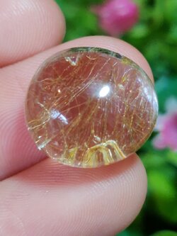 ไหมทอง ควอตซ์ Golden Rutilated Quartz 18.77 กะรัต Cts.พลอยแท้ อัญมณีมงคลประจําวันเกิด เครื่องประดับพลอย