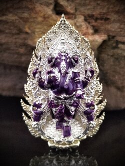 เหรียญพระพิฆเนศ รุ่น ปฐมสิทธิ รหัสพิเศษศูนย์จอง เนื้อบรอนซ์ชุบเงินลงยา