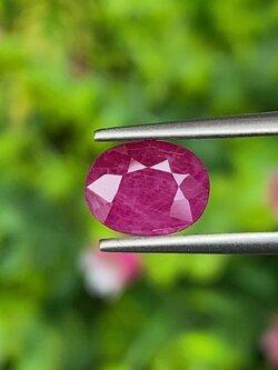 พลอย ทับทิม พม่า (Burmese Ruby Sapphire) 1.66 กะรัต พลอยแท้ อัญมณีมงคลประจําวันเกิด เครื่องประดับพลอย