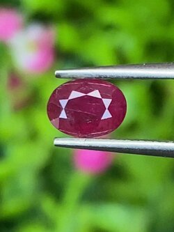 พลอย ทับทิม สยาม (Siam Ruby Sapphire) 0.79 กะรัต (Cts.) พลอยแท้ อัญมณีมงคลประจําวันเกิด เครื่องประดับพลอย