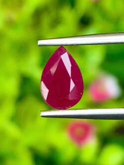 พลอย ทับทิม พม่า (Burmese Ruby Sapphire) 1.22 กะรัต พลอยแท้ อัญมณีมงคลประจําวันเกิด เครื่องประดับพลอย