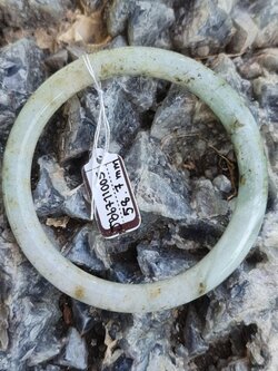 JB6711005 หยก พม่า แท้ Jade กำไลหยก 58.7 มม. (Jadeite bracelet) พม่า (Myanmar)