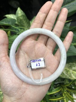 J05C0107 หยก พม่า แท้ Jade กำไลหยก 63 มม. (Jade bracelet) พม่า (Myanmar)