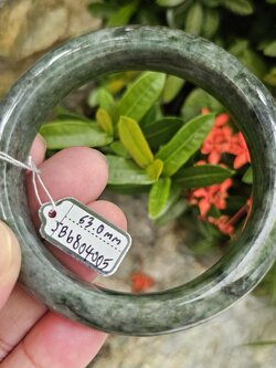 JB6804005 หยก พม่า แท้ Jade กำไลหยก 63.0 มม. (Jadeite bracelet) พม่า (Myanmar)