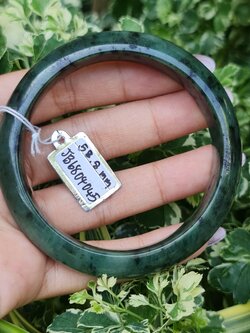 JB6804045 หยก พม่า แท้ Jade กำไลหยก 58.8 มม. (Jadeite bracelet) พม่า (Myanmar)