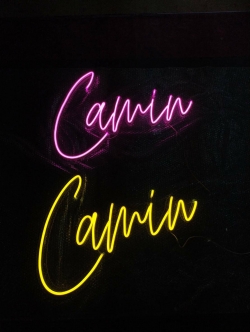 ป้ายไฟนีออนดัด ติดบนแผ่อะคริลิคใส