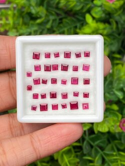 พลอย ทับทิม Ruby sapphire 32 เม็ด 5.08 กะรัต (Cts.) พลอยแท้ อัญมณีมงคลประจําวันเกิด เครื่องประดับพลอย