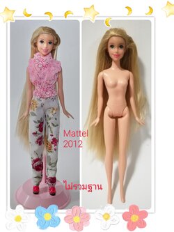 ตุ๊กตาบาร์บี้ เจ้าหญิงราพันเซล แถมชุด**แขนหลวมบ้าง Princess Rapunzel จากดิสนีย์ ปริ๊นเซส Disney Princess หน้าสวย ผมทองยาวสลวย รุ่นขาแข็ง หักงอไม่ได้ ของแท้แมทเทบปี 2012 Made in Indonesia, **ปลายผมมีตำหนิเล็กน้อยตามภาพ