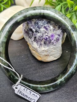 JB6804007 หยก พม่า แท้ Jade กำไลหยก 61.9 มม. (Jadeite bracelet) พม่า (Myanmar)