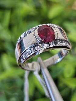 แหวน พลอย ทับทิม (Size) 50 Ruby Sapphire Ring
