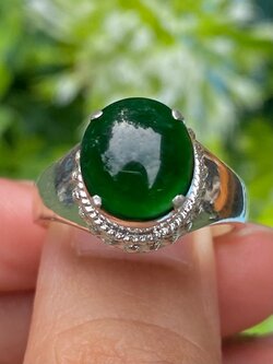 หยก พม่า แท้ Jade แหวนหยก (jadeite Ring) Size 57 ดิบ ไม่ผ่านการปรับปรุง (Type A) พม่า (Myanmar)