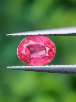 พลอย ชมพู ส้ม Pink Orange Sapphire 0.54 กะรัต (Cts.) พลอยแท้ อัญมณีมงคลประจําวันเกิด เครื่องประดับพลอย