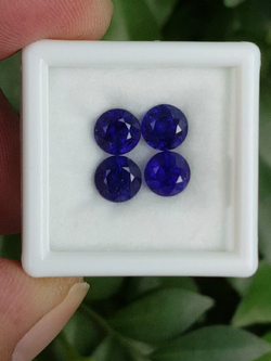 พลอย ไพลิน blue sapphire 4 เม็ด (pcs.) 4.62 กะรัต (Cts.) พลอยแท้ อัญมณีมงคลประจําวันเกิด เครื่องประดับพลอย