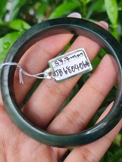 JB6804064 หยก พม่า แท้ Jade กำไลหยก 57.7 มม. (Jadeite bracelet) พม่า (Myanmar)