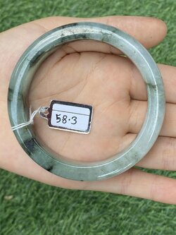 1107 หยก พม่า แท้ Jade กำไลหยก 58.3 มม. (Jadeite bracelet) พม่า (Myanmar)